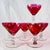 Cranberry Glass Stemmed Champagne Coupes, Set of Six For Sale - Image 12 of 12