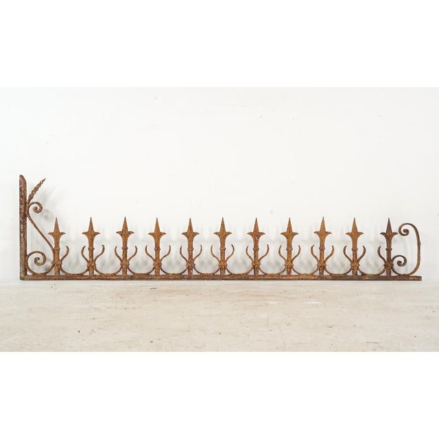 Metal Pair of Antique Gothic Revival Wrought Iron Roof Crestings For Sale - Image 7 of 10