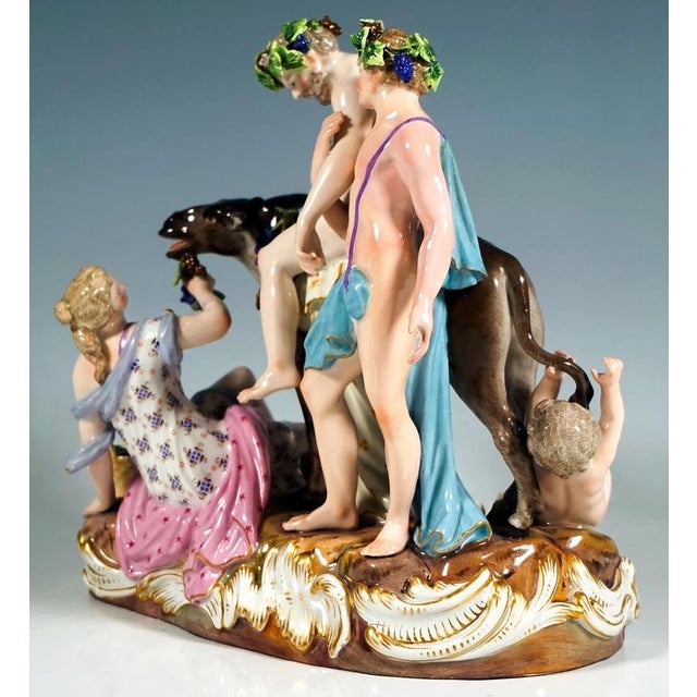 Bacchant Group with Drunken Silenus on Donkey by E. A. Leuteritz for Meissen, 1860 For Sale - Image 6 of 10