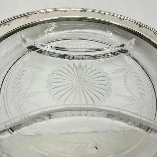 Early 20th Century Neoclassical Sterling Silver & Cut Glass Crudite Tray by Wallace For Sale - Image 12 of 12