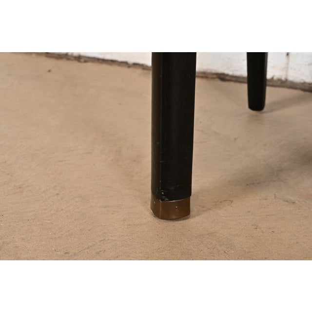 Henredon Hollywood Regency Chinoiserie Ebonized Walnut High Back Dining Chairs, Set of Six For Sale - Image 9 of 13