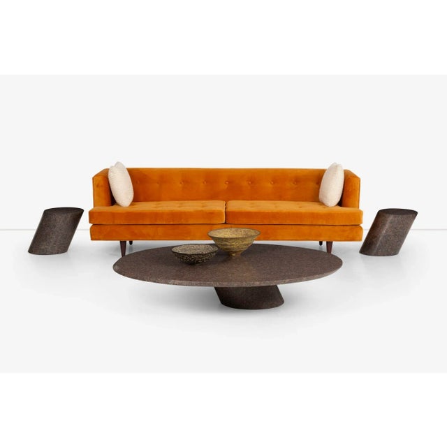 Mid-Century Modern Attributed to Pair of Lucia Mercer End Tables for Knoll 1982 in Custom Sierra Brown Granite For Sale - Image 3 of 8
