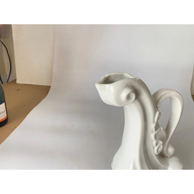 Gold Ceramic Jug with White Color Vallauris France, 1960s For Sale - Image 8 of 10