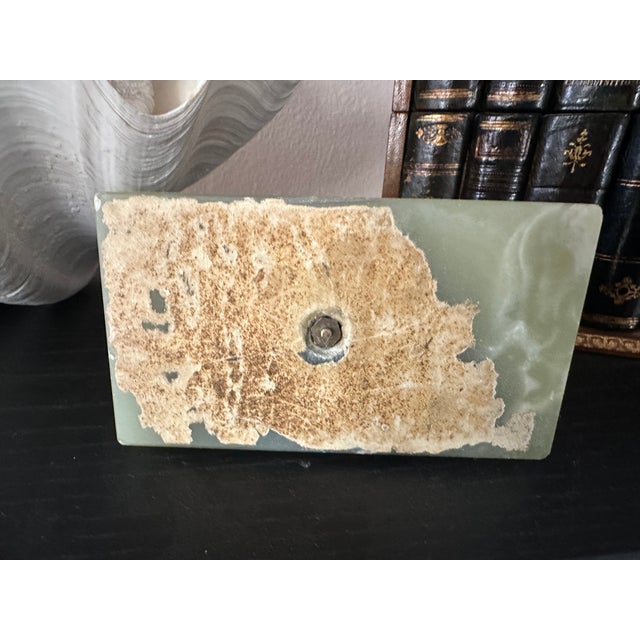 Brass Dog Head Letter Clip on Green Onyx Base, Germany, 1920s For Sale - Image 3 of 13