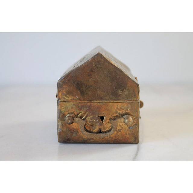 Mid 20th Century Vintage Brass Treasure Box Shaped Cricket Box For Sale - Image 5 of 10