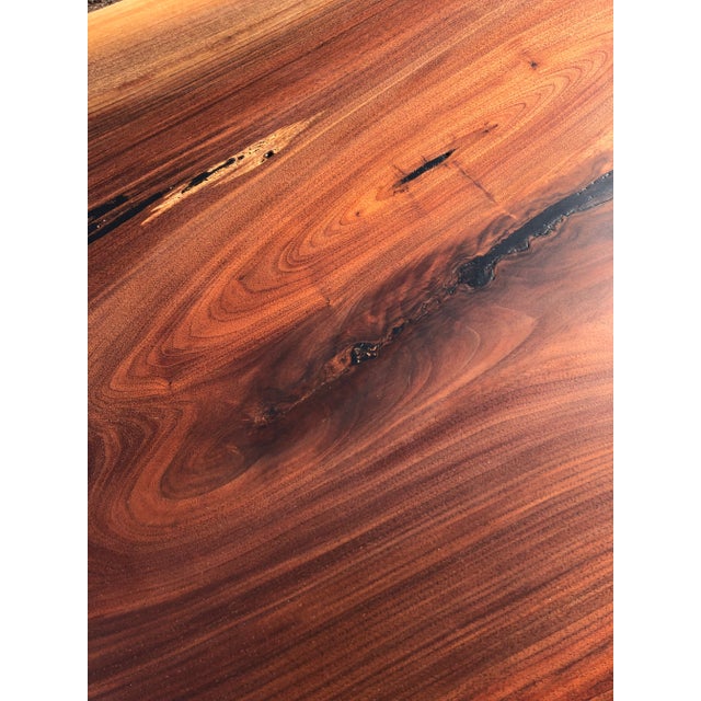 Wood Very Long Hand Crafted Live Edge Walnut Slab Coffee Table For Sale - Image 7 of 13