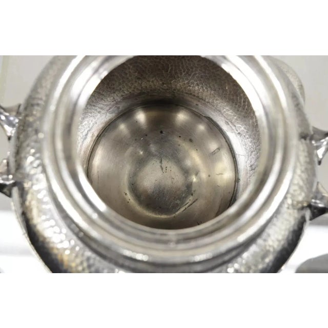 Silver Antique Victorian Silver Plated Hand Hammered Samovar Coffee Pot Warmer For Sale - Image 8 of 12