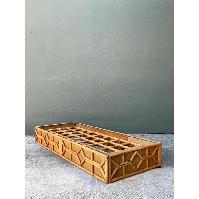Camel Vintage Rattan Chaise Platform For Sale - Image 8 of 12