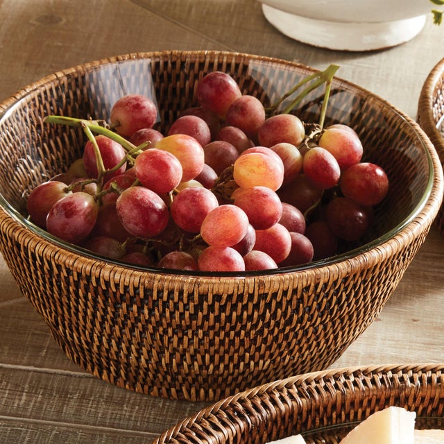 With a clear glass liner, this Burma Rattan Serving Bowl is ready to entertain. Perfect for your favorite salad or side...