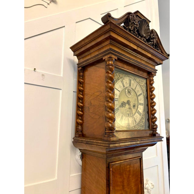 Antique English Burr Walnut Longcase Clock from Edin Burgis of London, 1680s For Sale - Image 10 of 16