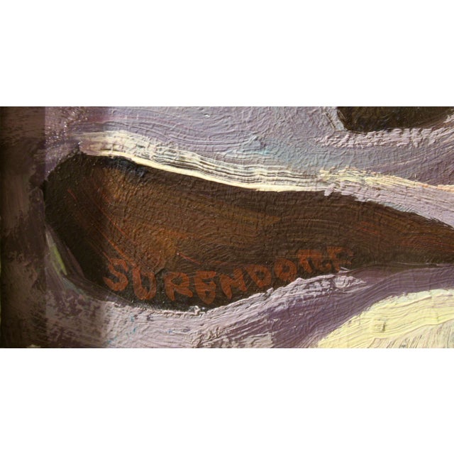 Mid 20th Century Charles Frederick Surendorf Landscape With Farm House In Winter C. 1950 Painting For Sale - Image 5 of 6