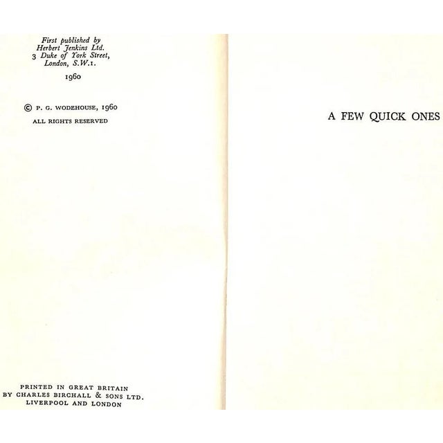 WODEHOUSE, P.G. [205] pp. Herbert Jenkins 1960 7 1/2" x 5" Jeeves in the Offing is a comic novel by P. G. Wodehouse, first...