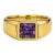 Signet Ring With Amethyst for Men Silver, Gold, Size 10 For Sale