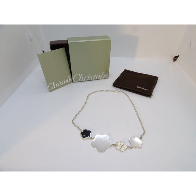 Art Deco Floral Necklace in Sterling Silver from Christofle, France, 2000s For Sale - Image 9 of 18