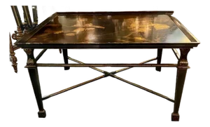 Vintage English Chinoiserie Lacquered Coffee Table