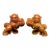 Pair of Shoushan Stone Guardian Lions – 3" Foo Dogs With Brocade Balls For Sale
