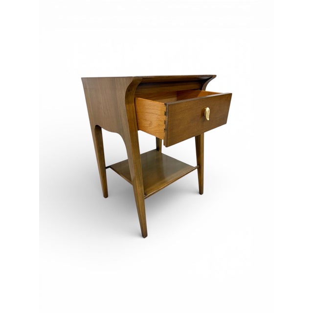 Brown Mid-Century Modern Drexel "Profile" Walnut Nightstands - Set of 2 For Sale - Image 8 of 9