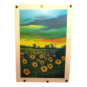 David Najar Signed Seriolithograph Sunflowers at Dusk Unframed