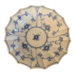 1950s Royal Copenhagen Blue Fluted 16 Point Bowl 290 For Sale