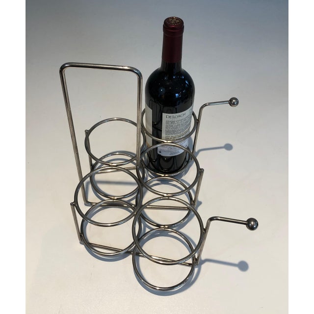 Silver-plated bottle holder. French work. Circa 1950 For Sale - Image 6 of 12
