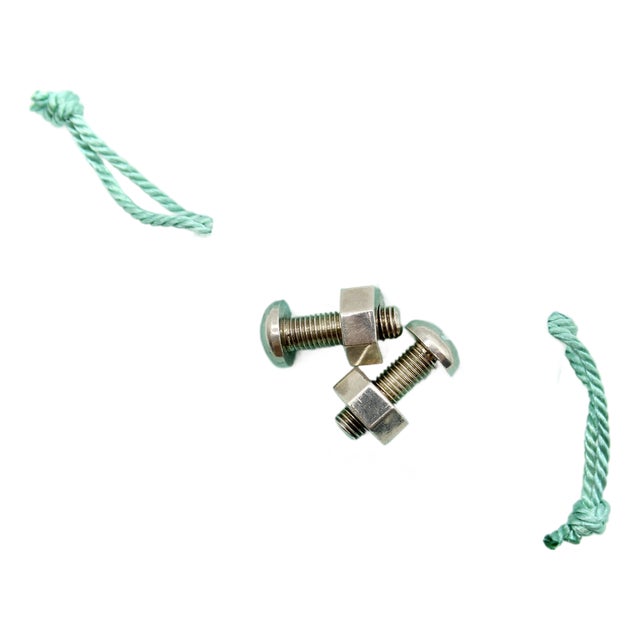 Vintage Sterling Silver Tiffany & Co. Nut and Bolt Cufflinks, Pair For Sale