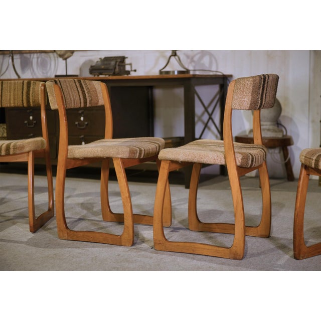Vintage Sleigh Chairs, 1960s, Set of 6 For Sale - Image 4 of 15