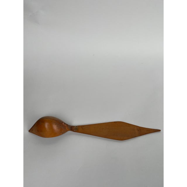 Brown A Persian Qajar Hand Carved Wooden Sherbet Spoon. Iran, Circa 1880 For Sale - Image 8 of 8