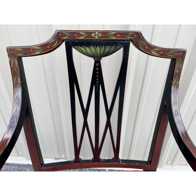 19th-Century American Sheraton-Style Painted Armchair For Sale - Image 9 of 12