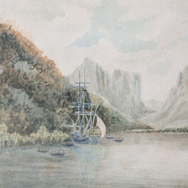 After Michael Angelo Rooker, Taloo Harbour Tahiti Missionaries, Watercolor For Sale - Image 3 of 9