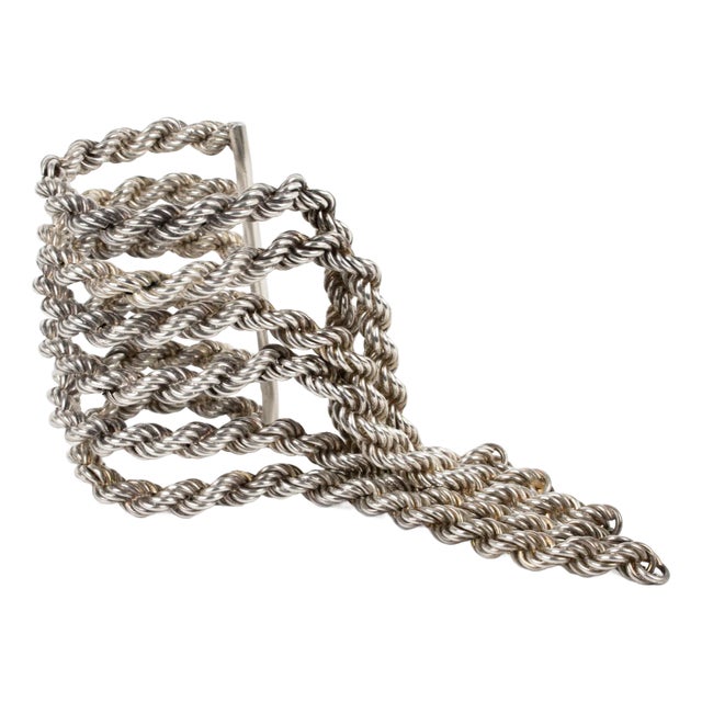 Mercedes Robirosa Paris Massive Silvered Chain Bracelet For Sale