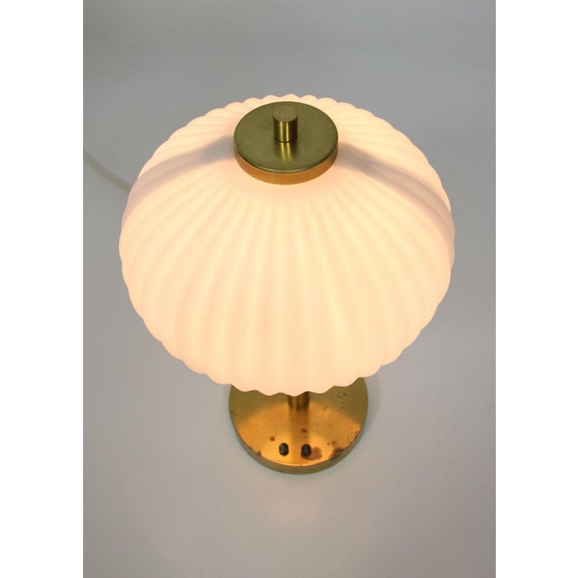 Mid-Century Brass & Glass Table Lamp For Sale - Image 13 of 15