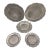 Antique Gemetal Old Tavern Pewter Plate Collection 5pc Set For Sale