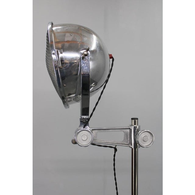 Industrial Adjustable Floor Lamp in Chromed Metal, Czechoslovakia, 1950s For Sale - Image 12 of 15