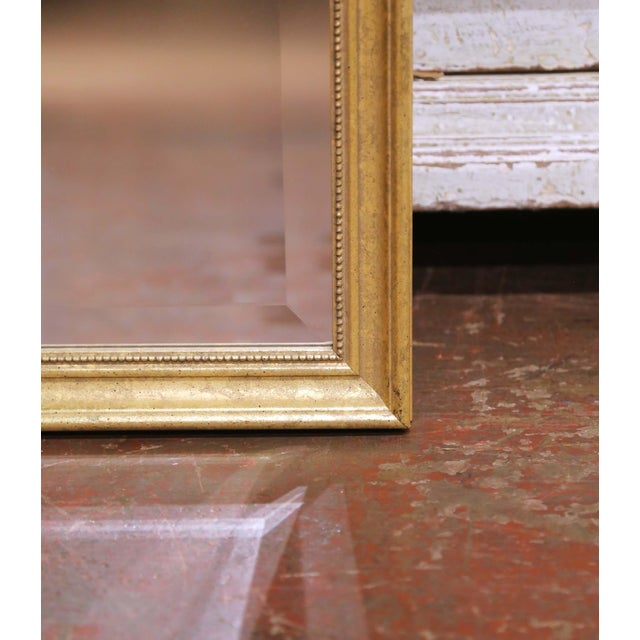 Late 20th Century French Louis XVI Style Giltwood Beveled Floor Mirror For Sale In Dallas - Image 6 of 7