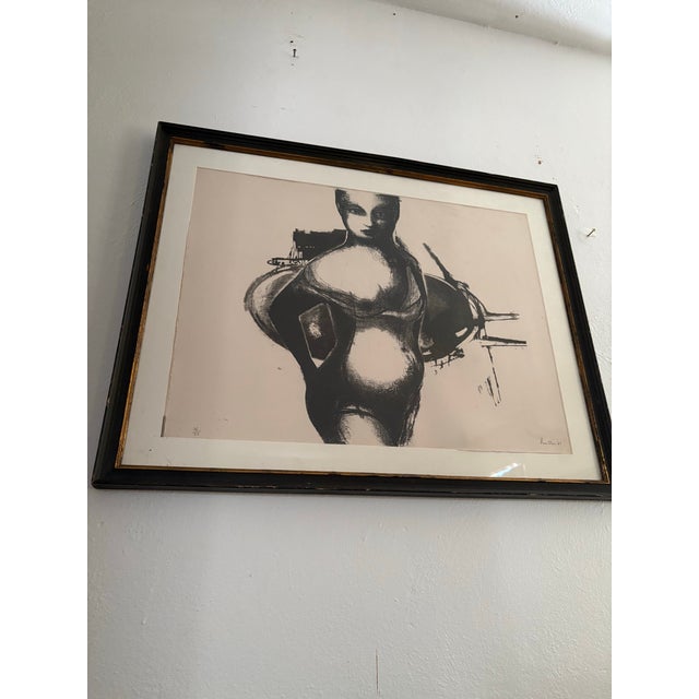 1968 Abstract Figurative Print, Signed & Numbered 36/65 For Sale - Image 4 of 12
