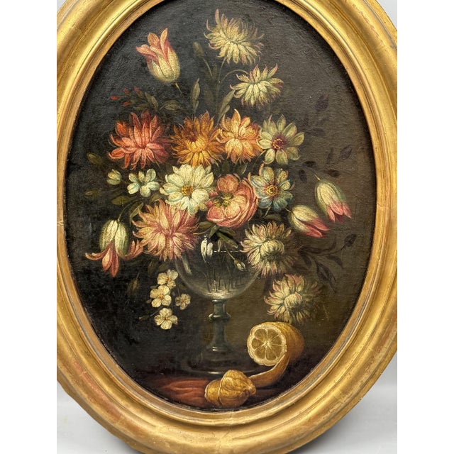 Still Life with Bouquet of Flowers, 1800s, Oil Painting on Canvas, Framed For Sale - Image 4 of 13