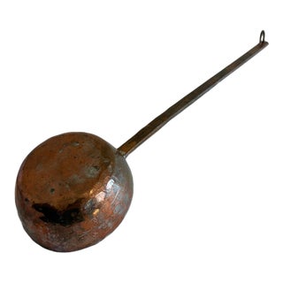Antique Hand Hammered Copper Ladle With Hanging Loop For Sale