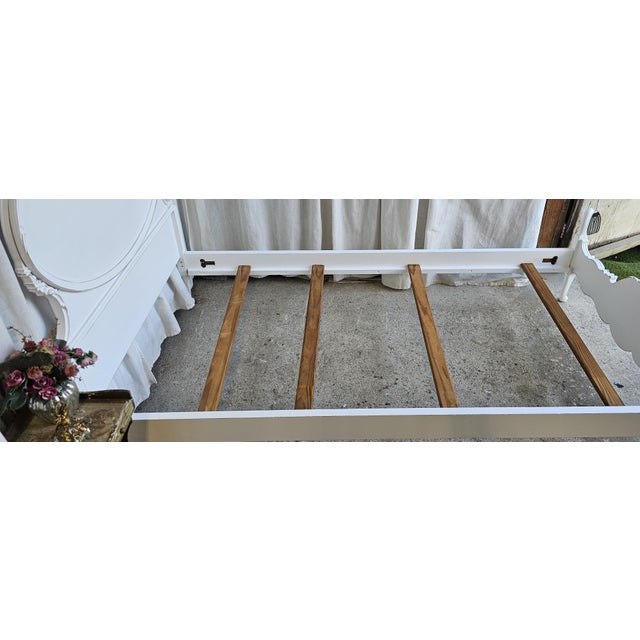 Vintage Twin Size Bed Frame, White Romantic Style Circa 1930's For Sale - Image 17 of 18
