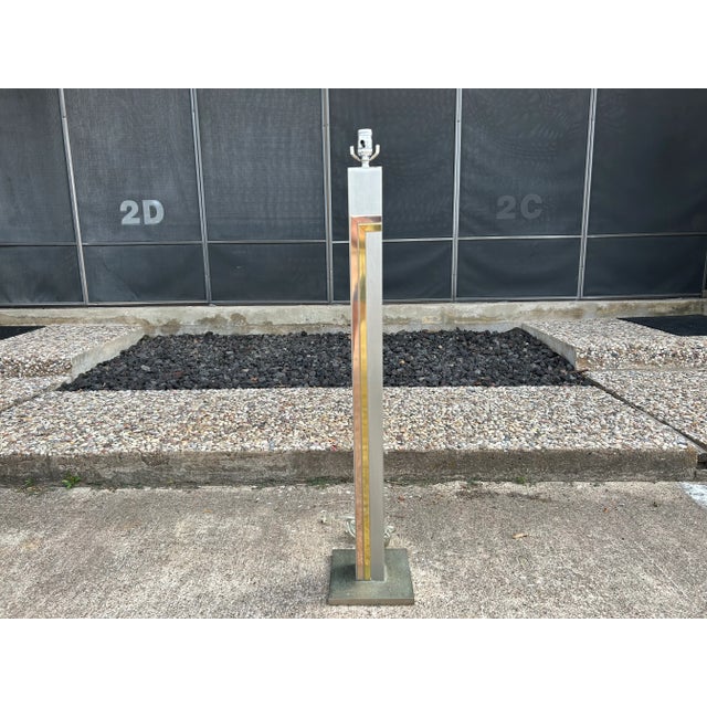 Brushed Stainless Steel Floor Lamp By Pierre Cardin For Laurel. Offered is a classic brushed stainless steel floor lamp or...