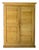 Antique Rustic Two-Door Wardrobe in Yellow Lacquered Fir Wood, Italy, 1800s For Sale