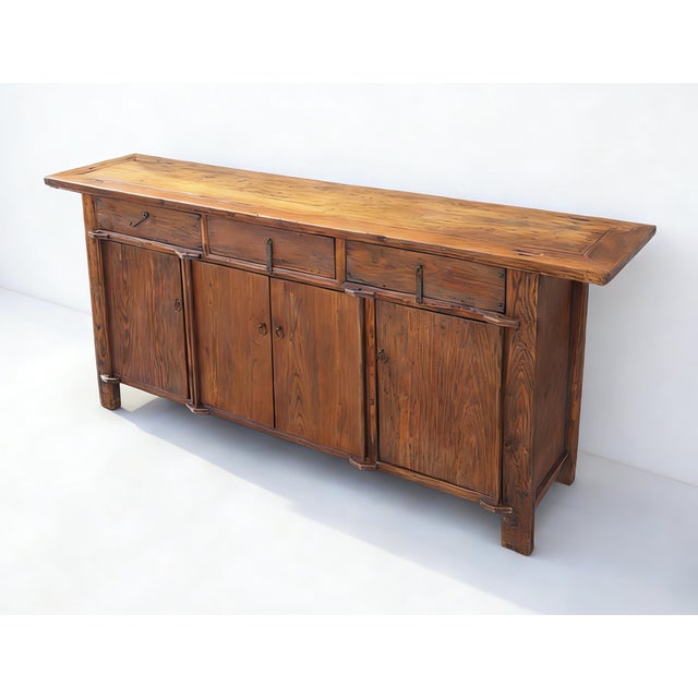 19th Century Rustic Elm Buffet For Sale - Image 4 of 5