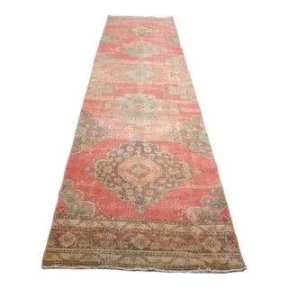 Oushak Vintage Orange Runner For Sale