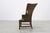 Mid-Century Modern Wing Back Chair in Green Leather, 1980s For Sale - Image 6 of 15
