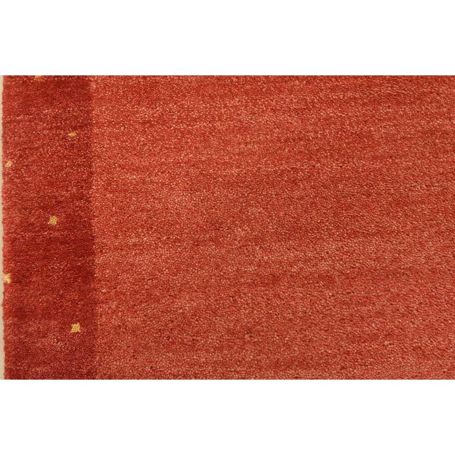 Gabbeh Runner 2’7” X 8’2” Red Wool Contemporary Hand-Knotted Oriental Rug For Sale - Image 9 of 13