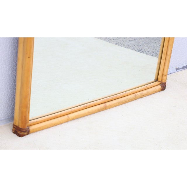 Oversize Dome Top Rattan and Bamboo Wall Mirror For Sale - Image 12 of 17