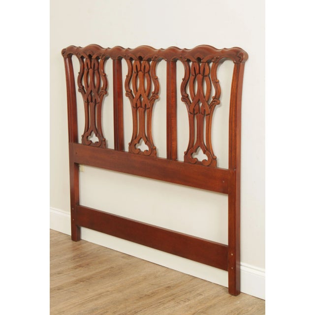 Chippendale Chippendale Style Carved Mahogany Custom Size Headboard For Sale - Image 3 of 13