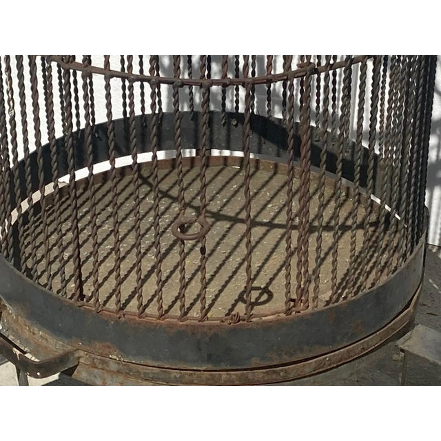 Chinese Vintage Large Iron Bird Cage For Sale - Image 3 of 6