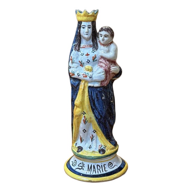 Late 19th Century Saint Mary in Breton Earthenware For Sale