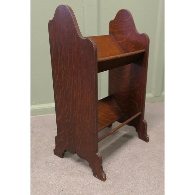 Arts & Crafts Open Front Slope-Shelf Fireside Book Trough This is a delightful little piece it has 2 open trough shelves...