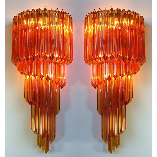 Venetian Wall Sconces in Murano, 1980s, Set of 2 For Sale - Image 6 of 9